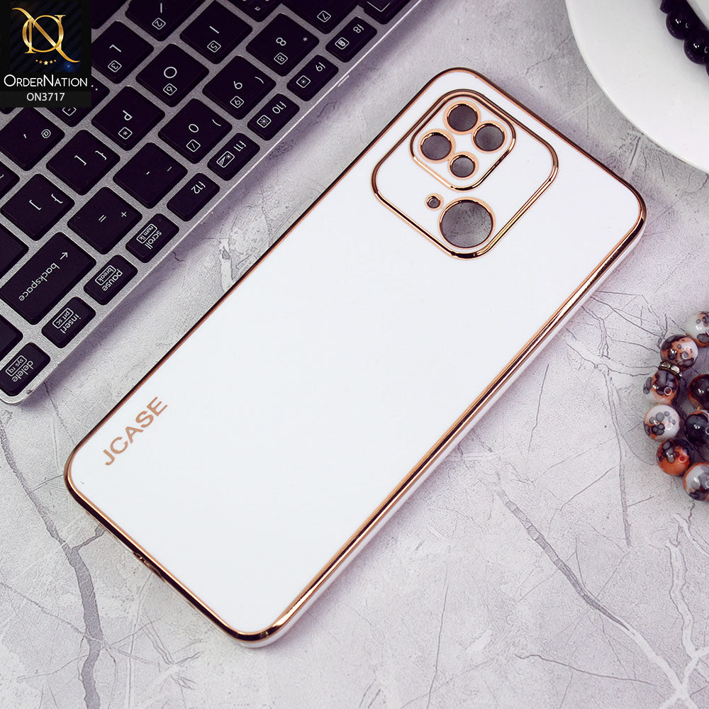 Xiaomi Redmi 10C Cover - White - J-Case New Electroplating Borders  Camera Protection Soft Silicon Case