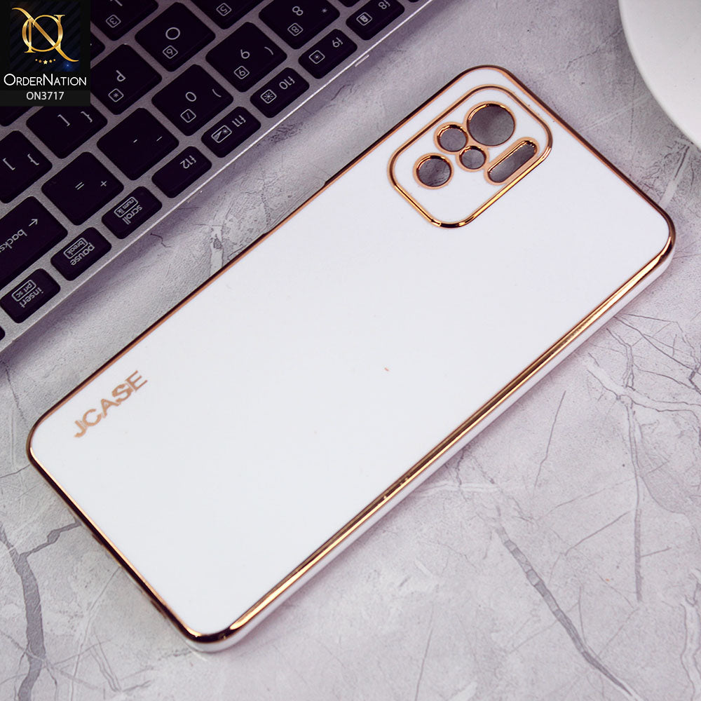 Xiaomi Redmi Note 10S Cover - White - J-Case New Electroplating Borders  Camera Protection Soft Silicon Case