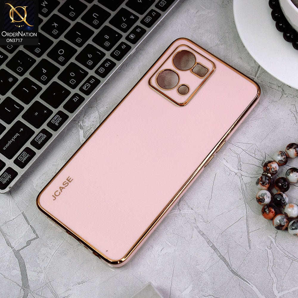 Oppo Reno 7 4G Cover - Pink - J-Case New Electroplating Borders  Camera Protection Soft Silicon Case