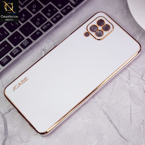 Samsung Galaxy A12 Cover - White - J-Case New Electroplating Borders  Camera Protection Soft Silicon Case