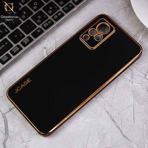 Vivo V21s Cover - Black - J-Case New Electroplating Borders  Camera Protection Soft Silicon Case