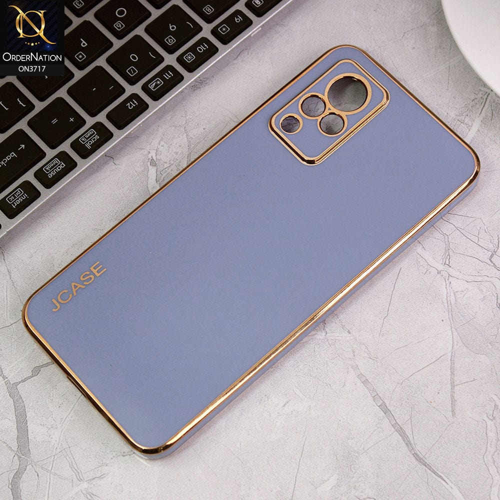 Vivo V21s Cover - Carolina Blue - J-Case New Electroplating Borders  Camera Protection Soft Silicon Case