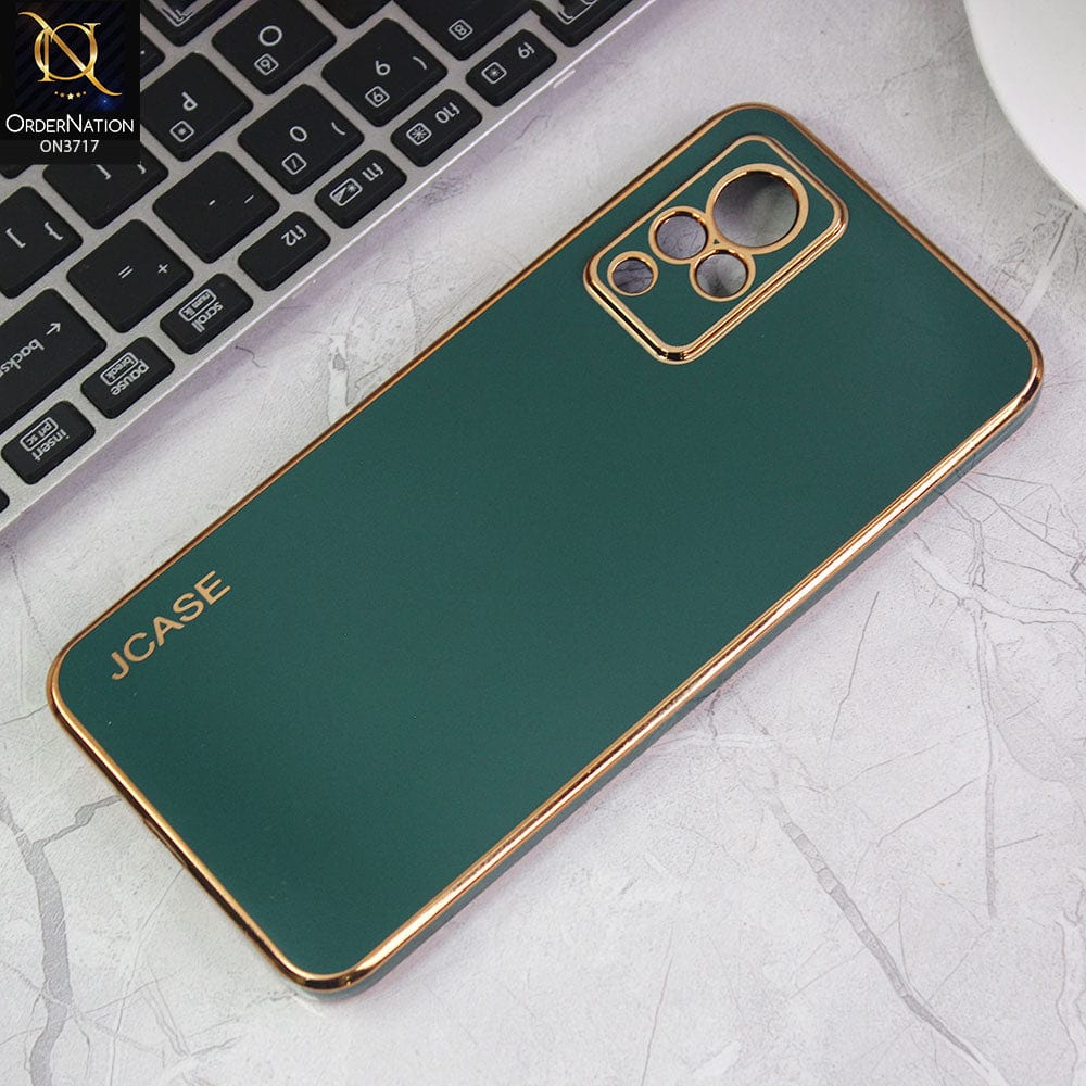 Vivo V21s Cover - Green - J-Case New Electroplating Borders  Camera Protection Soft Silicon Case