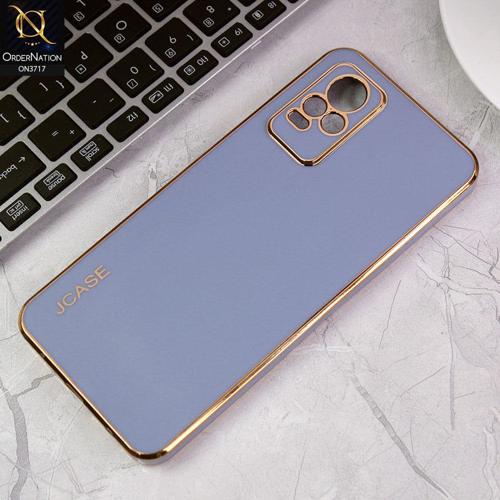 Vivo V21e Cover - Carolina Blue - J-Case New Electroplating Borders  Camera Protection Soft Silicon Case