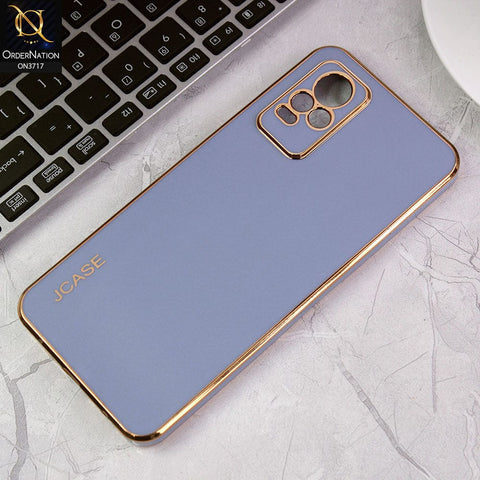 Vivo V21e Cover - Carolina Blue - J-Case New Electroplating Borders  Camera Protection Soft Silicon Case
