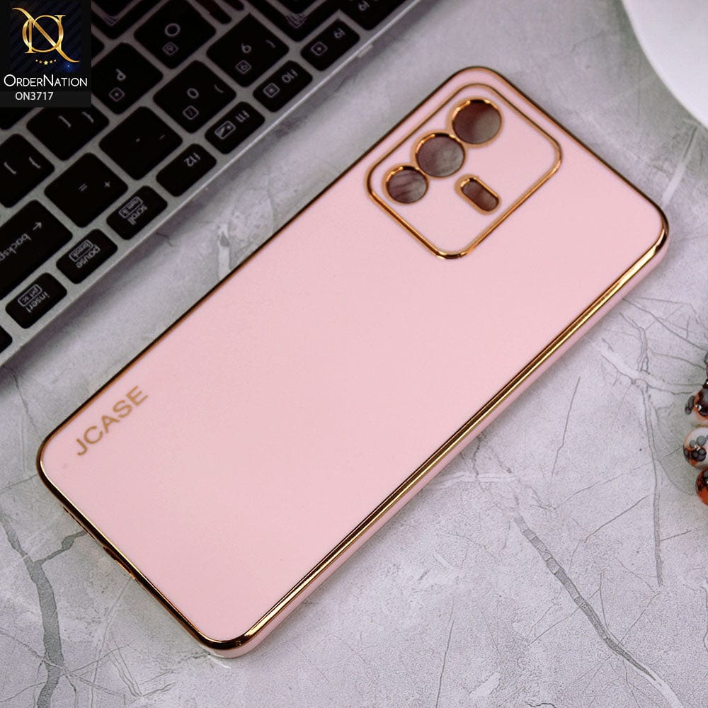 Vivo S12 Cover - Pink - J-Case New Electroplating Borders  Camera Protection Soft Silicon Case