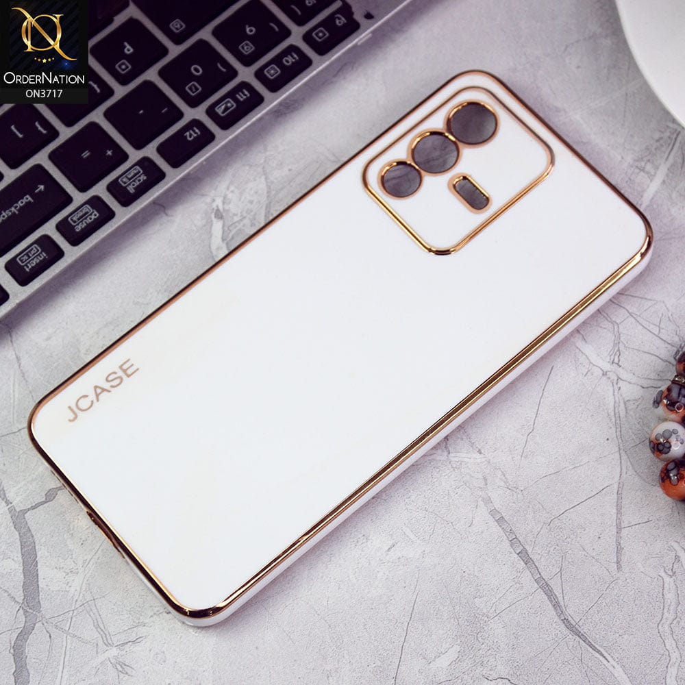 Vivo S12 Cover - White - J-Case New Electroplating Borders  Camera Protection Soft Silicon Case