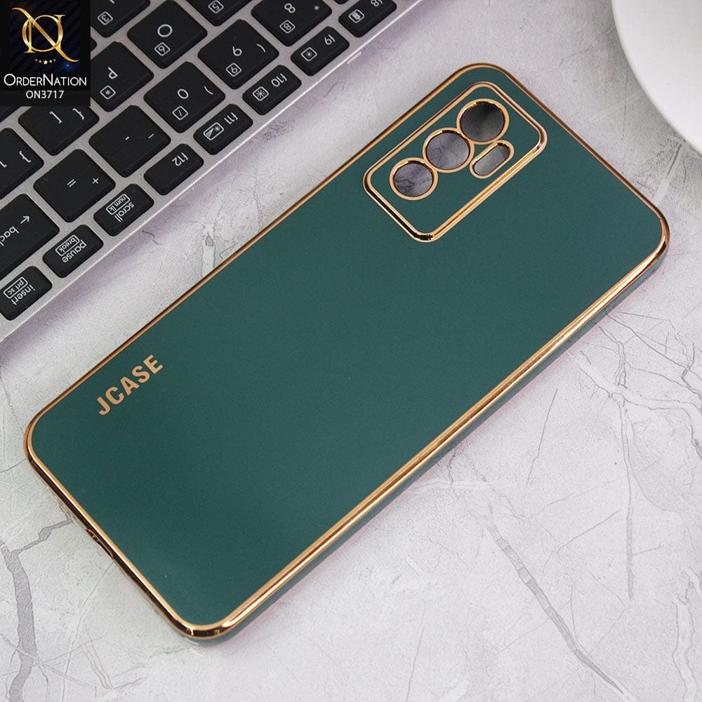 Vivo S10e Cover - Green - J-Case New Electroplating Borders  Camera Protection Soft Silicon Case