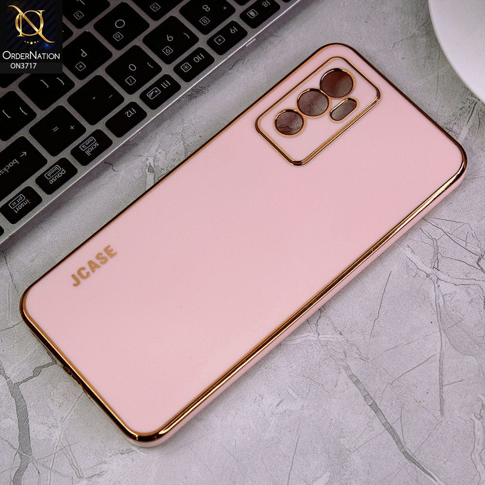Vivo S10e Cover - Pink - J-Case New Electroplating Borders  Camera Protection Soft Silicon Case