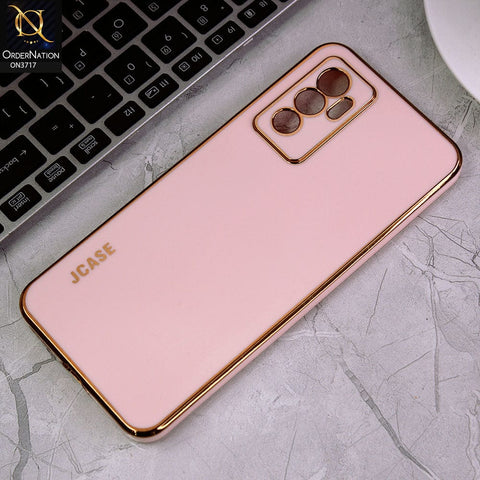 Vivo V23e Cover - Pink - J-Case New Electroplating Borders  Camera Protection Soft Silicon Case