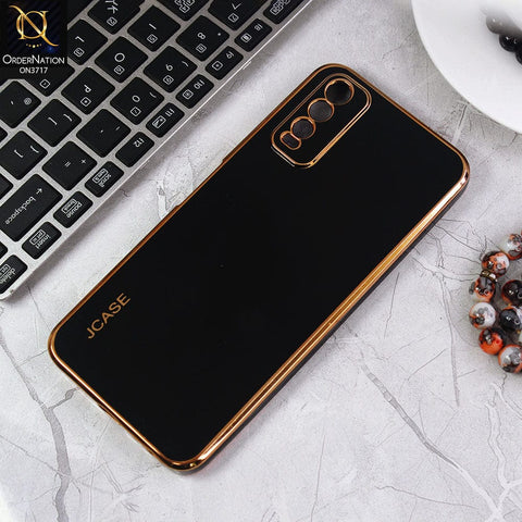 Vivo Y20 Cover - Black - J-Case New Electroplating Borders  Camera Protection Soft Silicon Case
