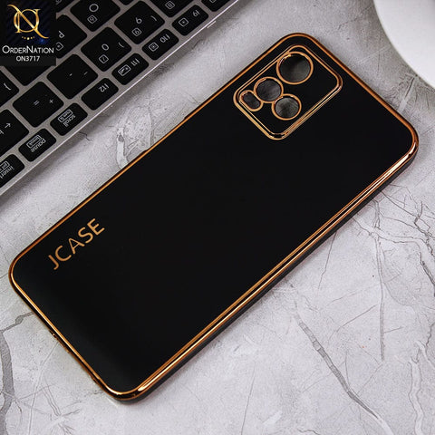 Vivo Y21e Cover - Black - J-Case New Electroplating Borders  Camera Protection Soft Silicon Case