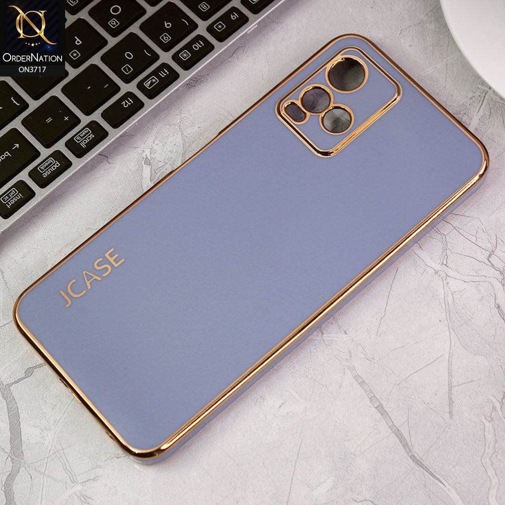 Vivo Y33s Cover - Carolina Blue - J-Case New Electroplating Borders  Camera Protection Soft Silicon Case