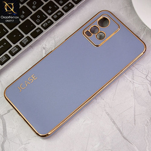 Vivo Y21t Cover - Carolina Blue - J-Case New Electroplating Borders  Camera Protection Soft Silicon Case