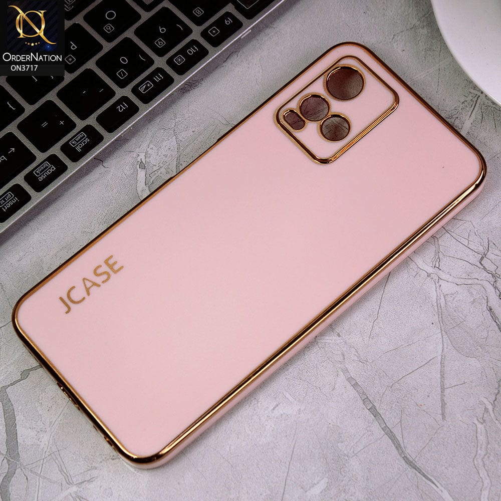Vivo Y33s Cover - Pink - J-Case New Electroplating Borders  Camera Protection Soft Silicon Case