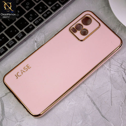 Vivo Y33s Cover - Pink - J-Case New Electroplating Borders  Camera Protection Soft Silicon Case