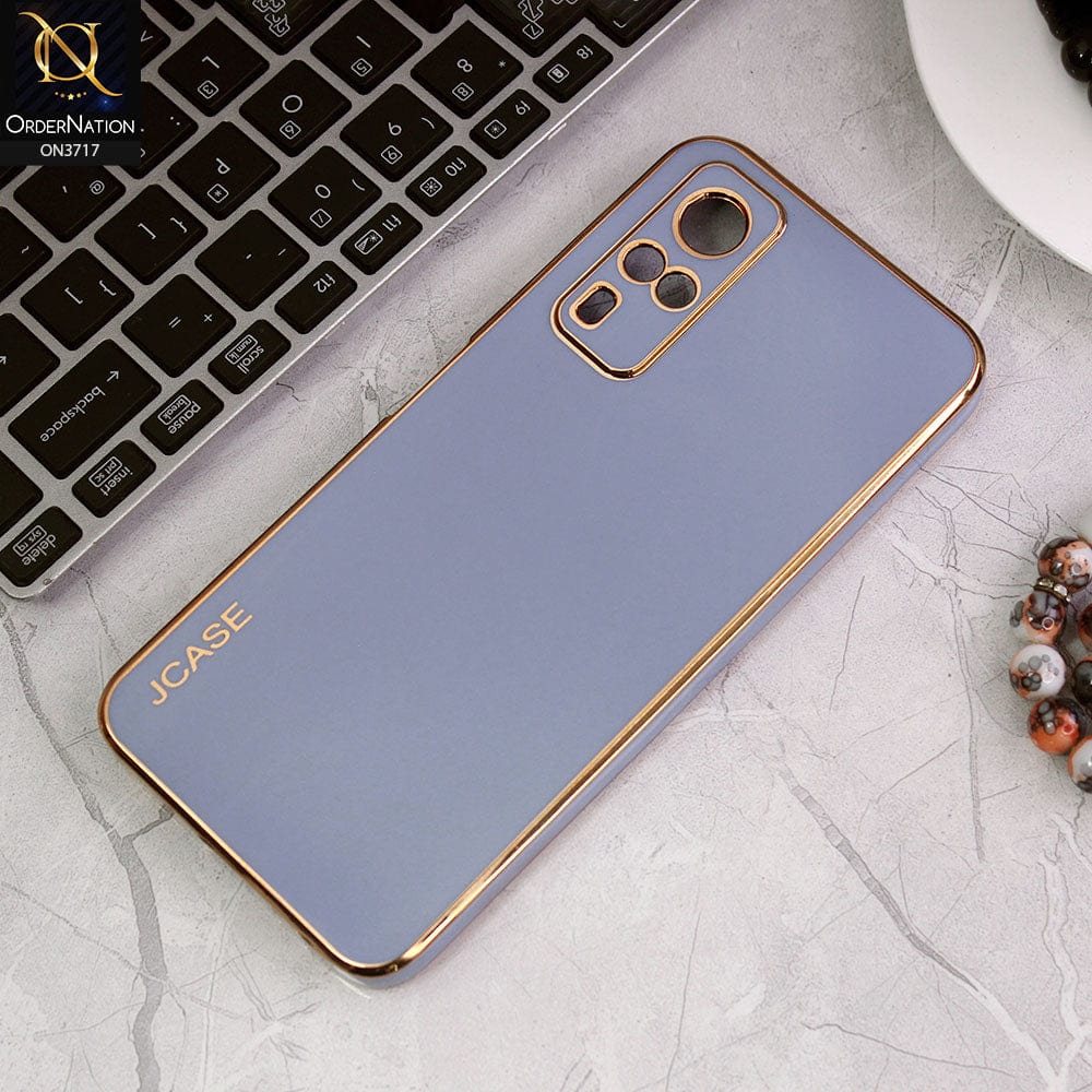 Vivo Y51 (2020 December) Cover - Carolina Blue - J-Case New Electroplating Borders  Camera Protection Soft Silicon Case