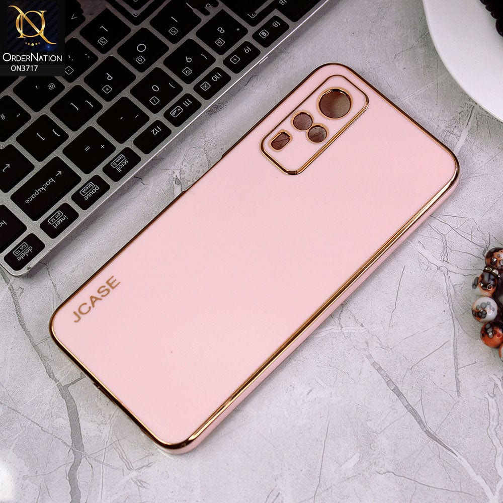 Vivo Y53s 4G Cover - Pink - J-Case New Electroplating Borders  Camera Protection Soft Silicon Case