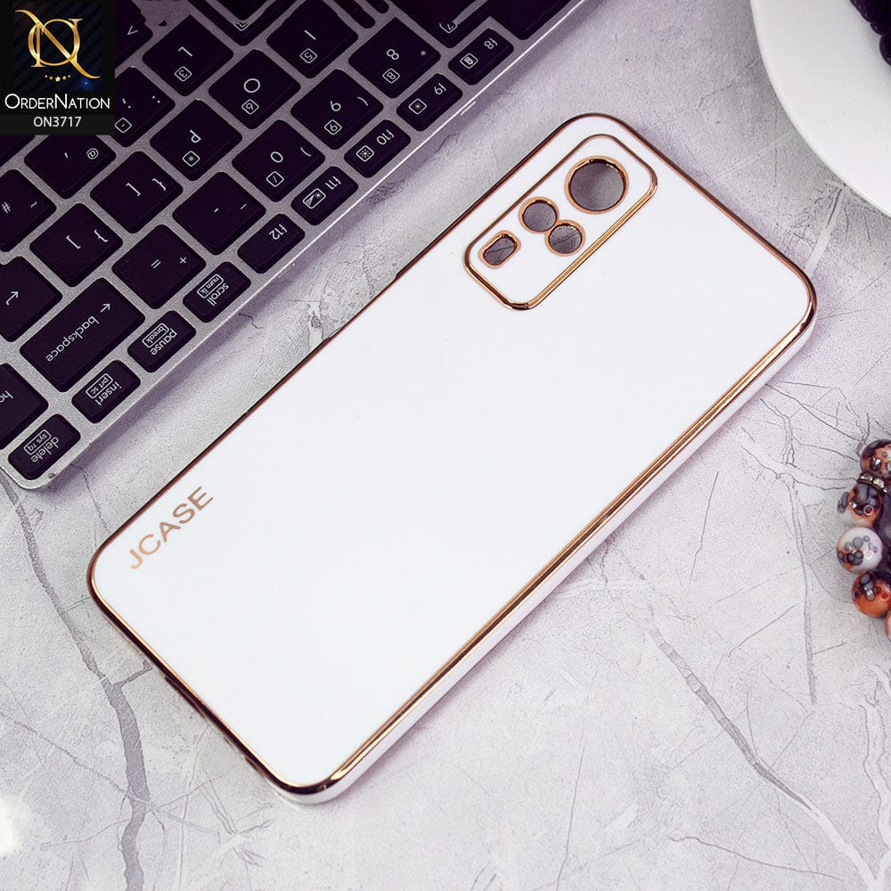 Vivo Y51a Cover - White - J-Case New Electroplating Borders  Camera Protection Soft Silicon Case