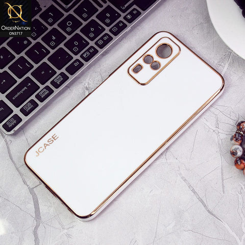 Vivo Y51a Cover - White - J-Case New Electroplating Borders  Camera Protection Soft Silicon Case
