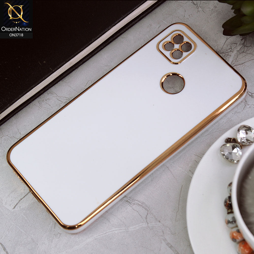Xiaomi Redmi 9C Cover - White - New Electroplating Borders Camera Protective Soft Silicon Case