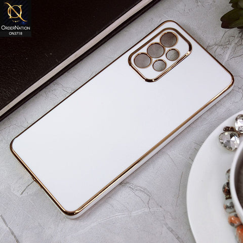 Samsung Galaxy A53 5G Cover - White - New Electroplating Borders Camera Protective Soft Silicon Case
