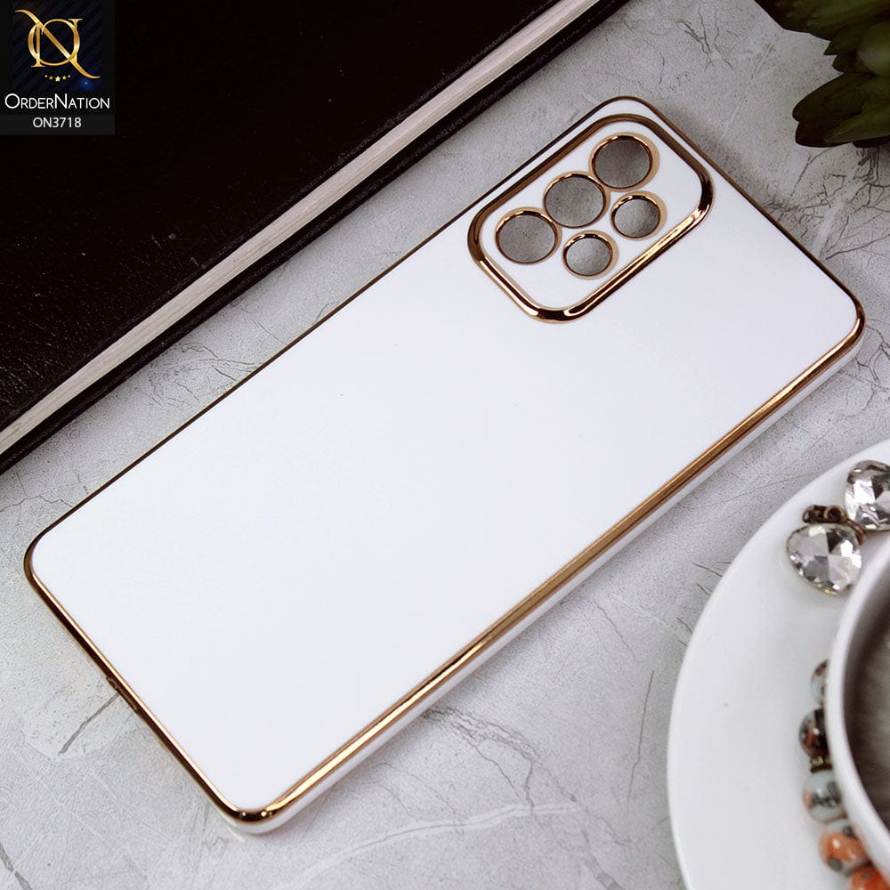 Samsung Galaxy A73 5G Cover - White - New Electroplating Borders Camera Protective Soft Silicon Case