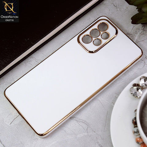 Samsung Galaxy A73 5G Cover - White - New Electroplating Borders Camera Protective Soft Silicon Case