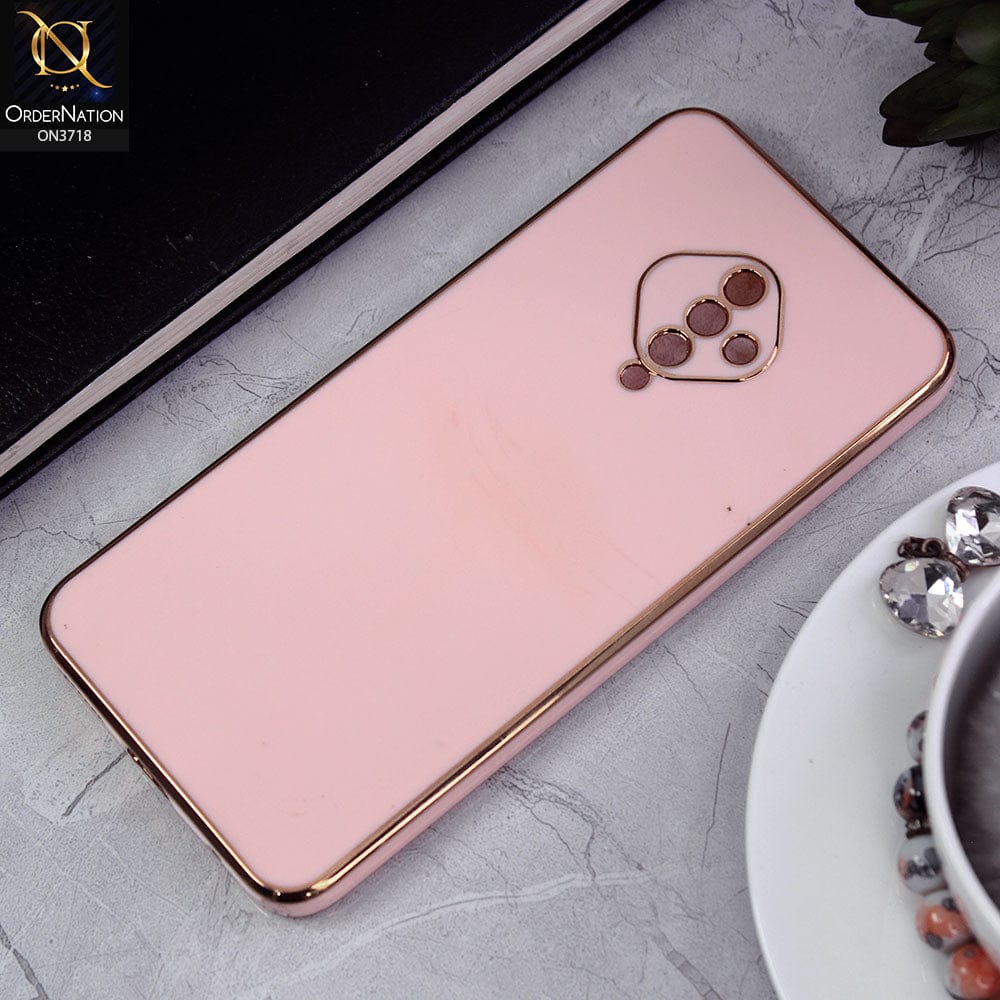 Vivo Y51 (2020 September) Cover - Pink - New Electroplating Borders Camera Protective Soft Silicon Case