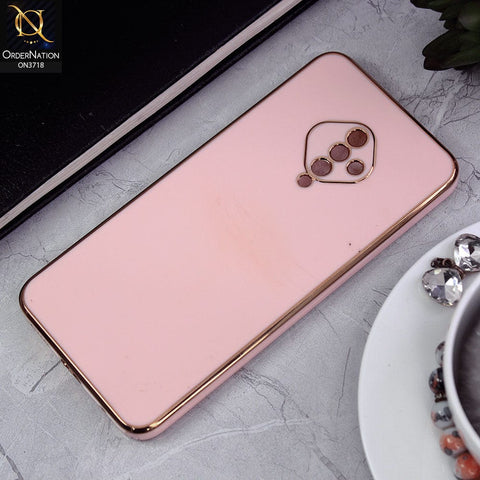 Vivo Y51 (2020 September) Cover - Pink - New Electroplating Borders Camera Protective Soft Silicon Case