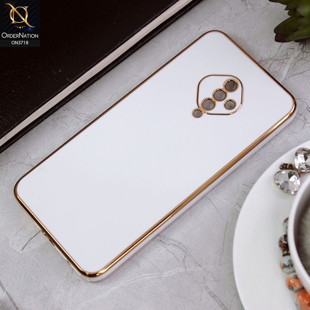 Vivo Y51 (2020 September) Cover - White - New Electroplating Borders Camera Protective Soft Silicon Case