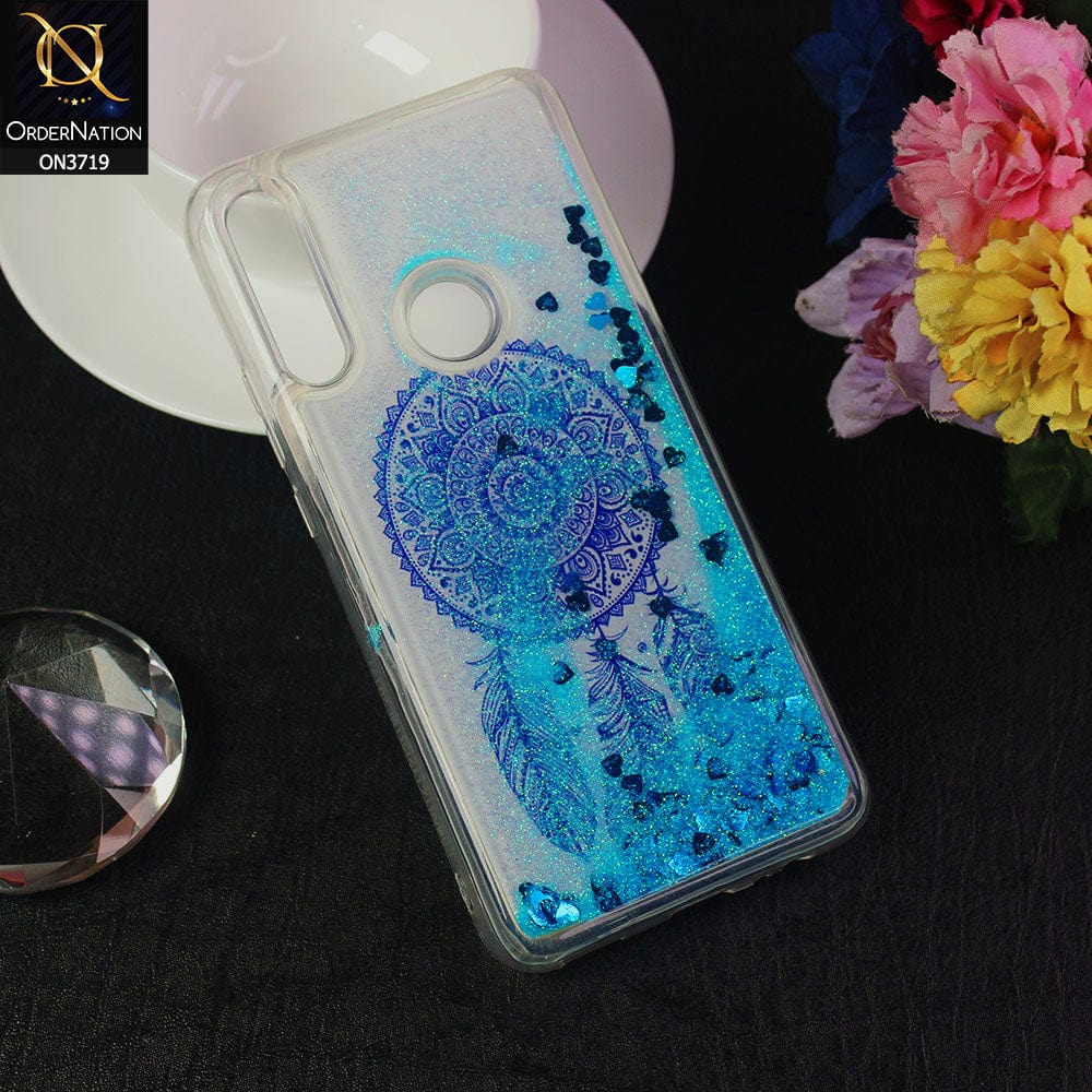 Honor 9X Cover - Design 1 - New Flower Series Soft Silicone Bling Sparkle Moving  Liquid Glitter Case