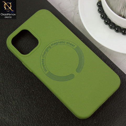 iPhone 11 Pro Cover - Green - Soft Shockproof Sillica Gel Case With Wireless Charging Magnetic Sheet