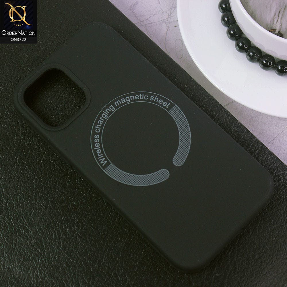 iPhone 11 Pro Max Cover - Black - Soft Shockproof Sillica Gel Case With Wireless Charging Magnetic Sheet