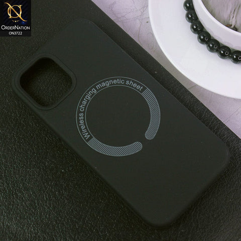iPhone 11 Pro Max Cover - Black - Soft Shockproof Sillica Gel Case With Wireless Charging Magnetic Sheet