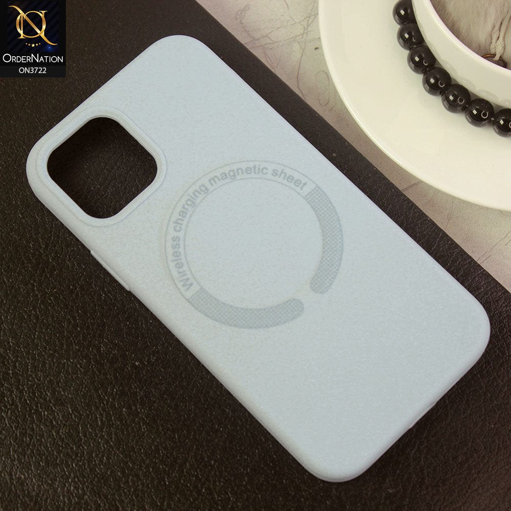 iPhone 11 Pro Max Cover - Sky Blue - Soft Shockproof Sillica Gel Case With Wireless Charging Magnetic Sheet