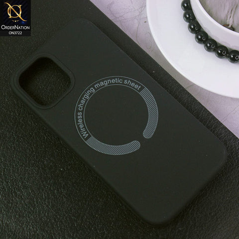 iPhone 12 Pro Cover - Black - Soft Shockproof Sillica Gel Case With Wireless Charging Magnetic Sheet