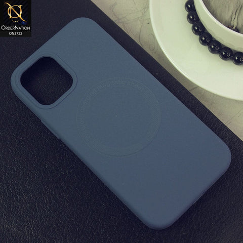 iPhone 12 Pro Cover - Blue - Soft Shockproof Sillica Gel Case With Wireless Charging Magnetic Sheet