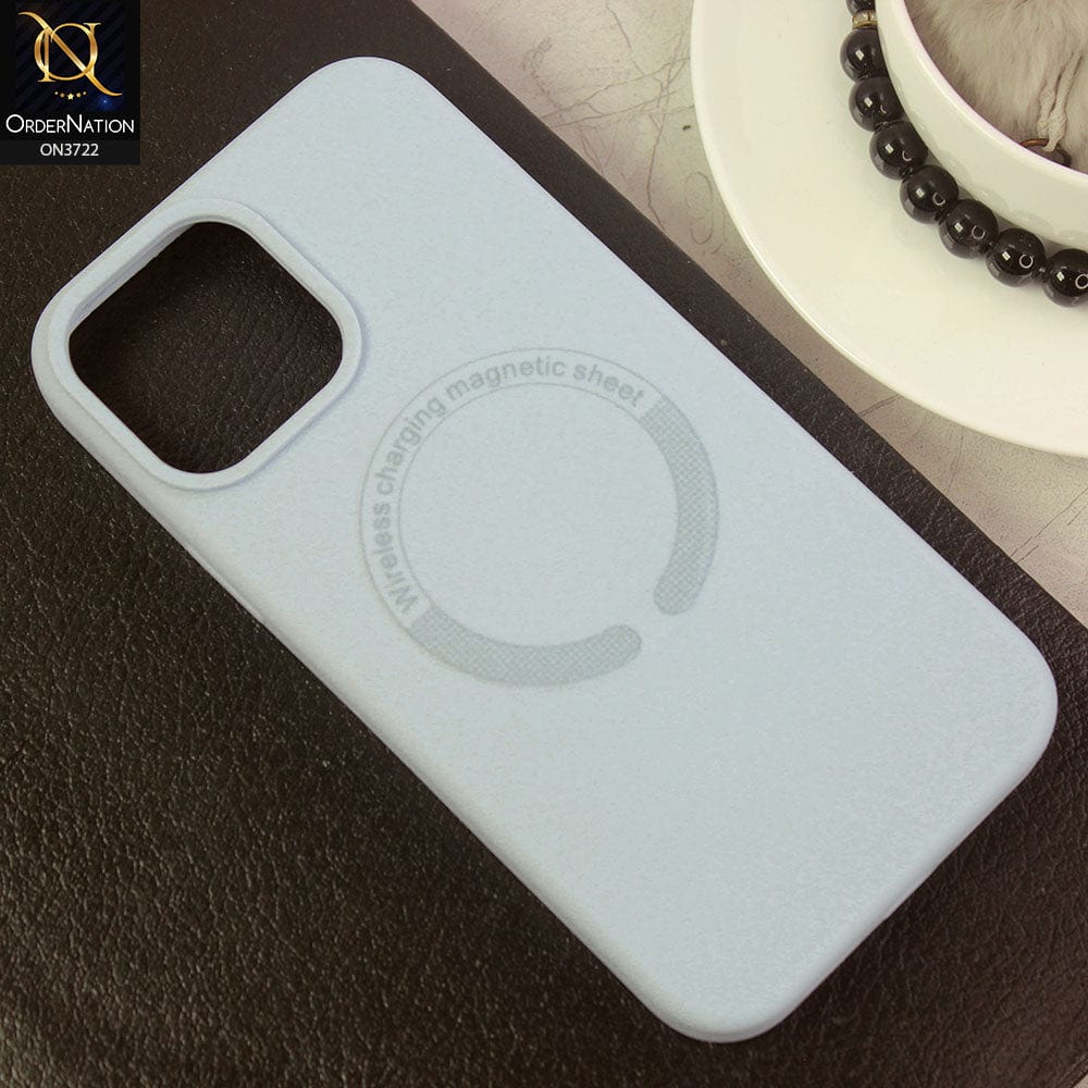 iPhone 13 Pro Max Cover - Sky Blue - Soft Shockproof Sillica Gel Case With Wireless Charging Magnetic Sheet