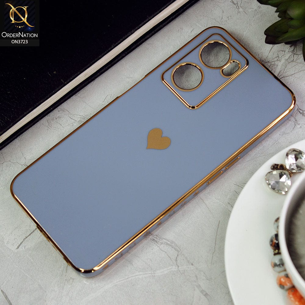 Oppo A77s Cover - Carolina Blue - New Electroplating Borders  Camera Protection Soft Silicon Case