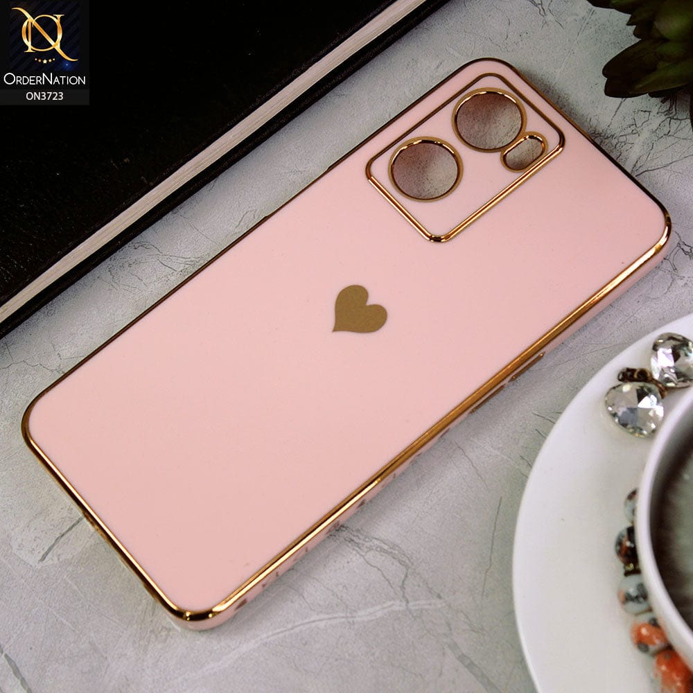 Oppo A77 4G Cover - Pink - New Electroplating Borders  Camera Protection Soft Silicon Case