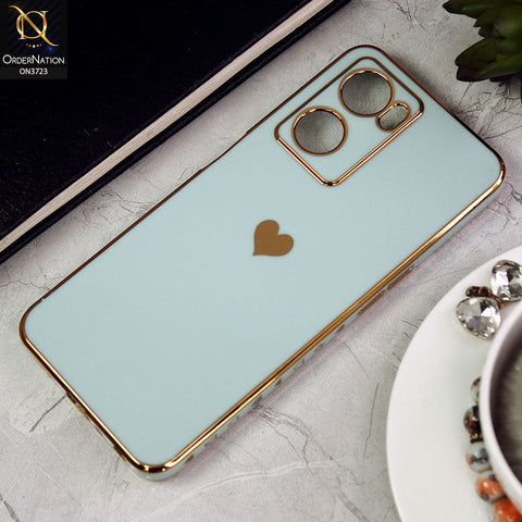 Oppo A57e Cover - Sea Green - New Electroplating Borders  Camera Protection Soft Silicon Case