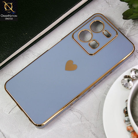 Vivo Y35 4G Cover - Carolina Blue - New Electroplating Borders  Camera Protection Soft Silicon Case