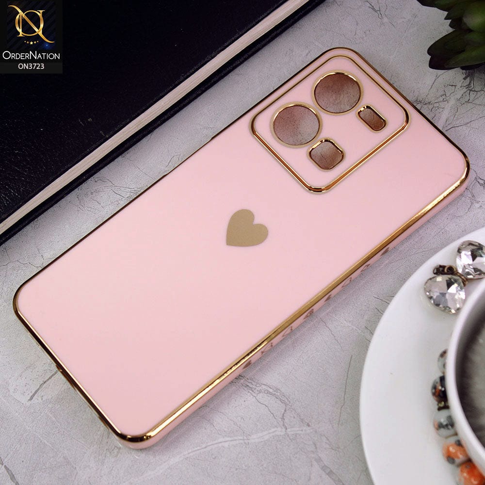 Vivo Y35 4G Cover - Pink - New Electroplating Borders  Camera Protection Soft Silicon Case