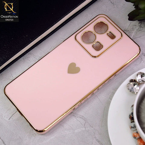 Vivo Y35 4G Cover - Pink - New Electroplating Borders  Camera Protection Soft Silicon Case