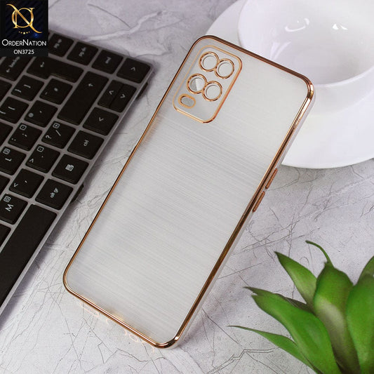 Oppo A54 4G Cover - Golden - New Trendy Glossy Border With Camera Protection Soft Silicon Case