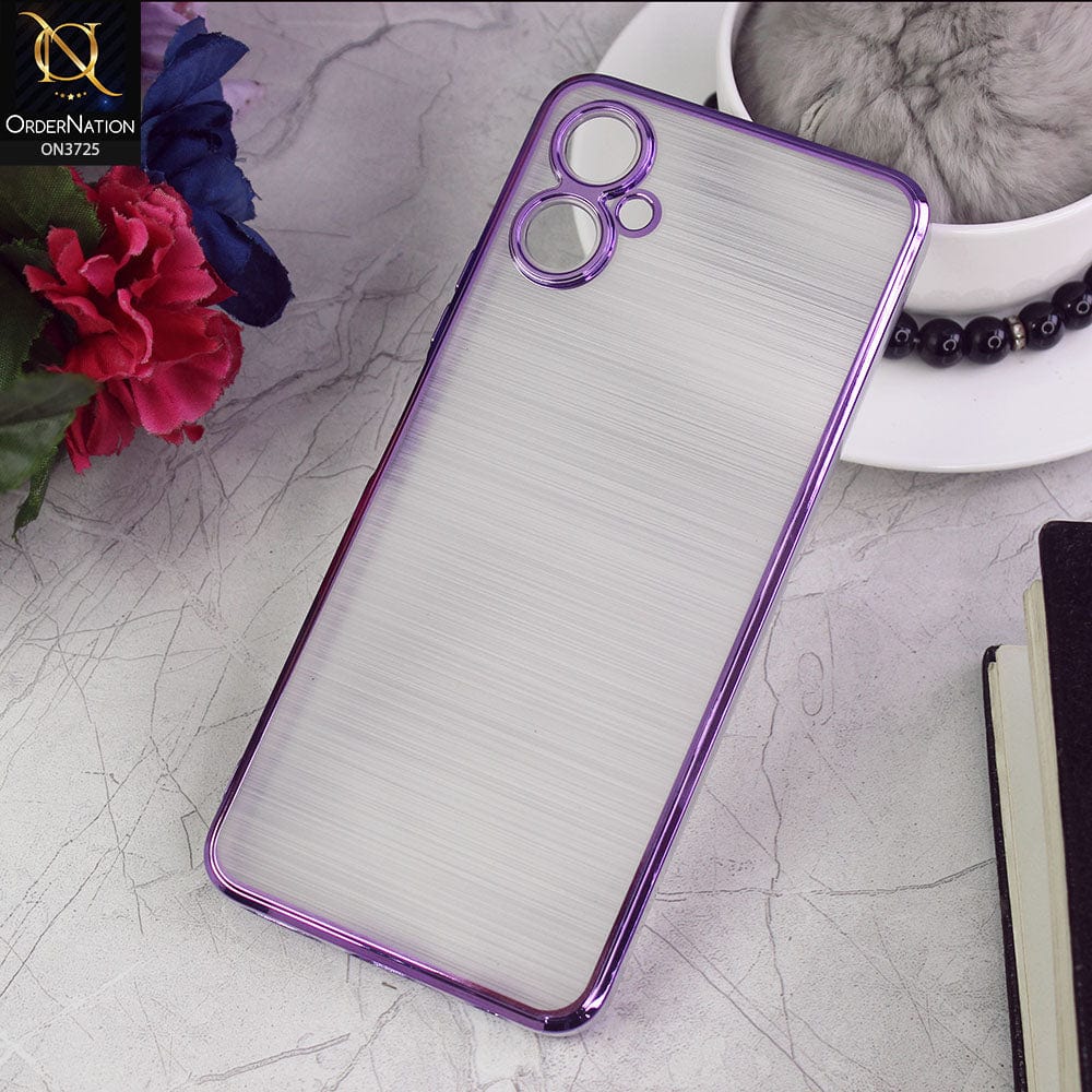 Tecno Camon 19 Neo Cover - Purple - New Trendy Glossy Border With Camera Protection Soft Silicon Case
