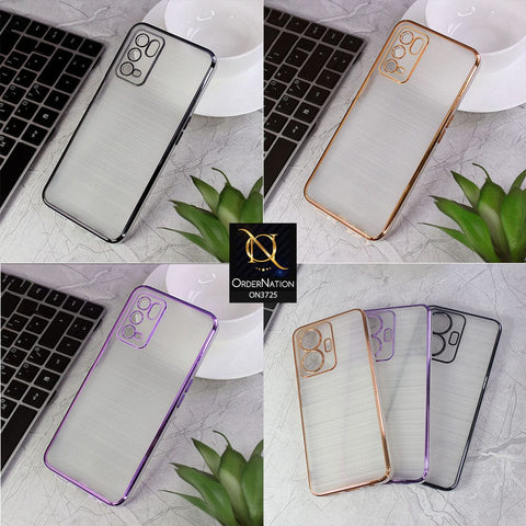 Vivo Y33s Cover - Golden - New Trendy Glossy Border With Camera Protection Soft Silicon Case