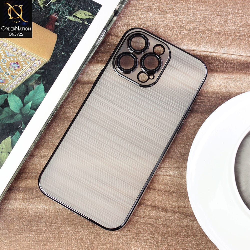 iPhone 13 Pro Max Cover - Black - New Trendy Glossy Border With Camera Protection Soft Silicon Case