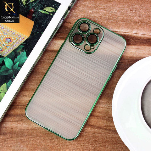 iPhone 12 Pro Max Cover - Green - New Trendy Glossy Border With Camera Protection Soft Silicon Case